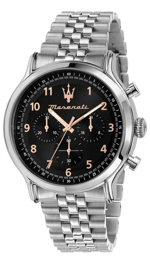 Maserati Epoca Chronograph Limited Edition Black Dial Silver Steel Strap Watch for Men - R8873618029