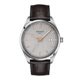 Tissot PR 100 Quartz Silver Dial Black Leather Strap Watch for Men - T150.410.16.031.00