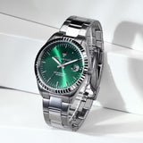 Maserati Competizione Green Dial Silver Steel Strap Watch for Men - R8853100043