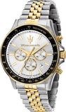 Maserati SFIDA Chronograph Silver Dial Two Tone Steel Strap Watch for Men - R8873640024