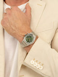 Hugo Boss Candor Chronograph Green Dial Silver Steel Strap Watch for Men - 1514220