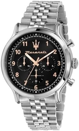 Maserati Epoca Chronograph Limited Edition Black Dial Silver Steel Strap Watch for Men - R8873618029