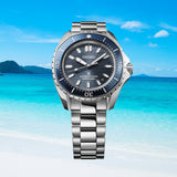 Seiko Prospex Polygonal Divers Automatic Blue Dial Silver Steel Strap Watch for Men - SPB483J1