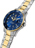 Maserati Competizione Diver Blue Dial Two Tone Steel Strap Watch for Men - R8873600010
