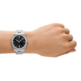 Emporio Armani Frederico Analog Black Dial Silver Steel Strap Watch for Men - AR11622