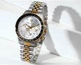 Maserati SFIDA Chronograph Silver Dial Two Tone Steel Strap Watch for Men - R8873640024
