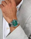 Maserati Competizione Green Dial Silver Steel Strap Watch for Men - R8853100043