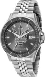 Maserati SFIDA Chronograph Grey Dial Silver Steel Strap Watch for Men - R8853140010