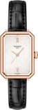 Tissot SRV White Mother of Pearl Dial Black Leather Strap Watch for Women - T160.110.36.113.00