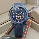 Maserati Successo Chronograph Blue Dial Blue Rubber Strap Watch for Men - R8871621044