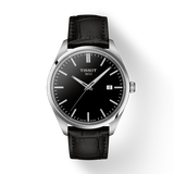 Tissot PR 100 Black Dial Black Leather Strap Watch for Men - T150.410.16.051.00