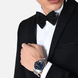 Emporio Armani Sigma Blue Dial Silver Steel Strap Watch for Men - AR11100