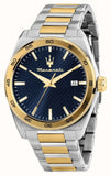 Maserati Velocità Date Blue Dial Two Tone Steel Strap Watch for Men - R8853152001