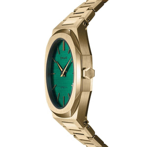 D1 Milano Ultra Thin Green Dial Gold Steel Strap Watch for Women - D1-UTBL18