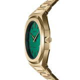 D1 Milano Ultra Thin Green Dial Gold Steel Strap Watch for Women - D1-UTBL18
