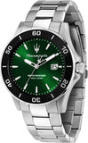 Maserati Competizione Green Dial Silver Steel Strap Watch for Men - R8853100038