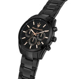 Maserati Attrazione Chronograph Black Dial Black Steel Strap Watch for Men - R8853151009