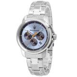 Maserati Successo Chronograph Ice Blue Dial Silver Steel Strap Watch for Men - R8873621044