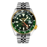 Seiko 5 Sports Forest Green Sunrise Limited Edition Green Dial Silver Steel Strap Watch for Men - SSK050K1