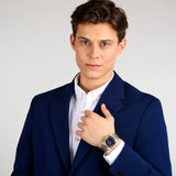 Maserati Velocità Date Blue Dial Two Tone Steel Strap Watch for Men - R8853152001