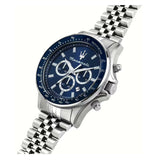 Maserati SFIDA Chronograph Blue Dial Silver Steel Strap Watch for Men - R8873640025