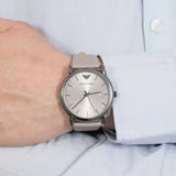 Emporio Armani Luigi Beige Dial Beige Leather Strap Watch for Men - AR11116