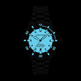 Emporio Armani Sea Explorer Turquoise Blue Dial Black Steel Strap Watch for Men - AR60084