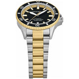 Emporio Armani Sea Explorer Black Dial Two Tone Steel Strap Watch for Men - AR60089