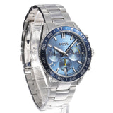 Hugo Boss Runner Chronograph Blue Dial Silver Steel Strap Watch for Men - 1514143