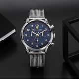 Maserati Epoca Limited Edition Chronograph Blue Dial Silver Mesh Strap Watch for Men - R8873618022