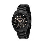 Maserati Attrazione Chronograph Black Dial Black Steel Strap Watch for Men - R8853151009