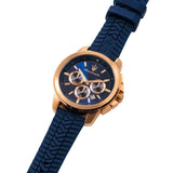 Maserati Successo Chronograph Blue Dial Blue Silicone Strap Watch for Men - R8871621034
