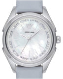 Emporio Armani Valeria Mother of Pearl Dial Blue Leather Strap Watch for Women - AR11032