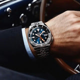 Seiko 5 Sports SKX Racers Heritage Velocity Blue Dial Silver Steel Strap Watch for Men - SSK045K1