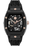 Philipp Plein The $Keleton Black Dial Black Silicone Strap Watch for Men - PWVBA0523