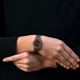 D1 Milano Ultra Thin Brown Dial Brown Steel Strap Watch for Women - D1-UTBL38
