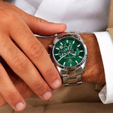Maserati Attrazione Chronograph Green Dial Silver Steel Strap Watch for Men - R8853151011