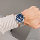 Maserati Attrazione Chronograph Blue Dial Silver Steel Strap Watch for Men - R8853151005