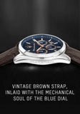 Maserati Attraction Limited Edition Chronograph Blue Dial Brown Leather Strap Watch for Men - R8851151003