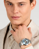 Maserati Successo Chronograph Ice Blue Dial Silver Steel Strap Watch for Men - R8873621044