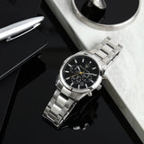Maserati Attrazione Chronograph Black Dial Silver Steel Strap Watch for Men - R8853151010