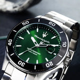 Maserati Competizione Green Dial Silver Steel Strap Watch for Men - R8853100038