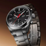 Tissot PR 100 Vuelta Chronograph Black Dial Silver Steel Strap Watch for Men - T150.417.11.051.01