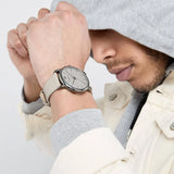 Emporio Armani Luigi Beige Dial Beige Leather Strap Watch for Men - AR11116