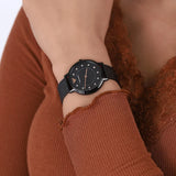 Emporio Armani Kappa Black Dial Black Mesh Strap Watch for Women - AR11252