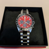 Seiko Prospex Speedtimer Solar Chronograph Datsun 240Z Collaboration Limited Edition Red Dial Two Tone Steel Strap Watch for Men - SBDL123