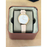 Emporio Armani Modern Silver Dial Pink Leather Strap Watch for Women - AR11160
