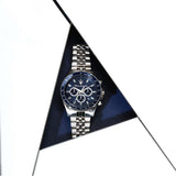 Maserati SFIDA Chronograph Blue Dial Silver Steel Strap Watch for Men - R8873640025