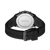 Hugo Boss Strike Chronograph Black Dial Black Rubber Strap Watch for Men - 1514289