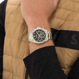 Hugo Boss Hero 2.0 Chronograph Black Dial Silver Steel Strap Watch for Men - 1514267